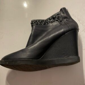 Donald Pliner Black Chez Wedge Rhinestone Boots size 11 M
